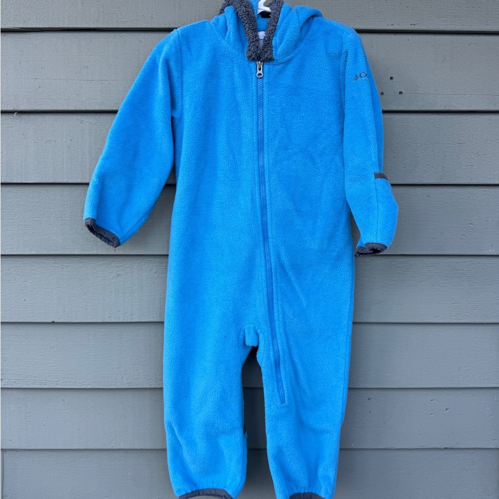 Columbia Bear Blue Kids Fleece Jumpsuit